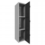 Locker metálico dual grande - 3 puertas negro